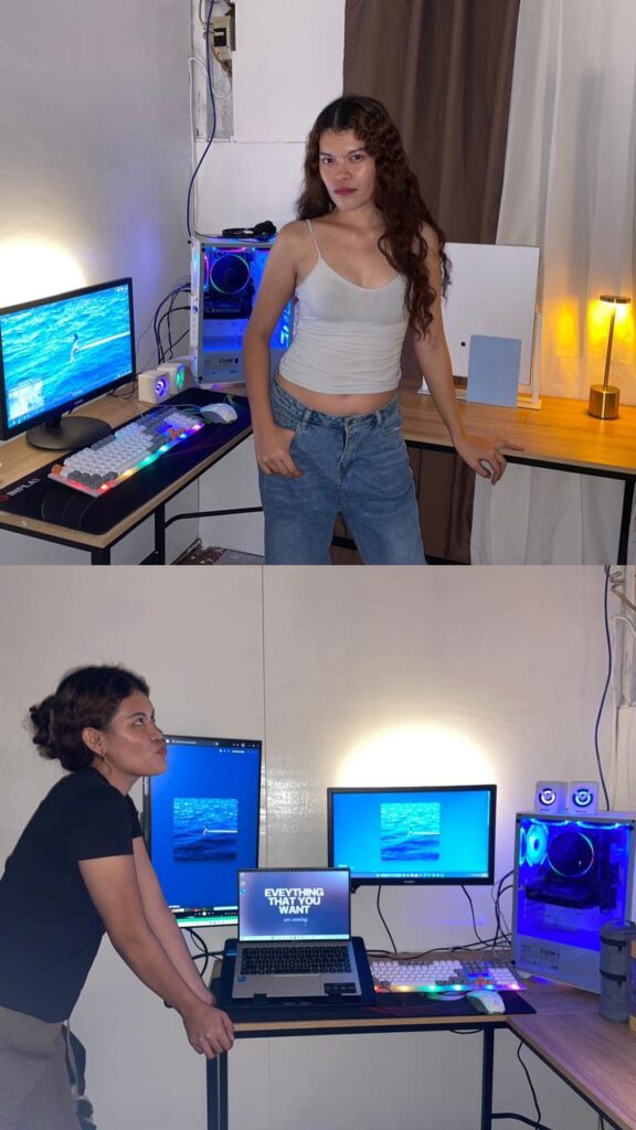 Amy at her current workstation